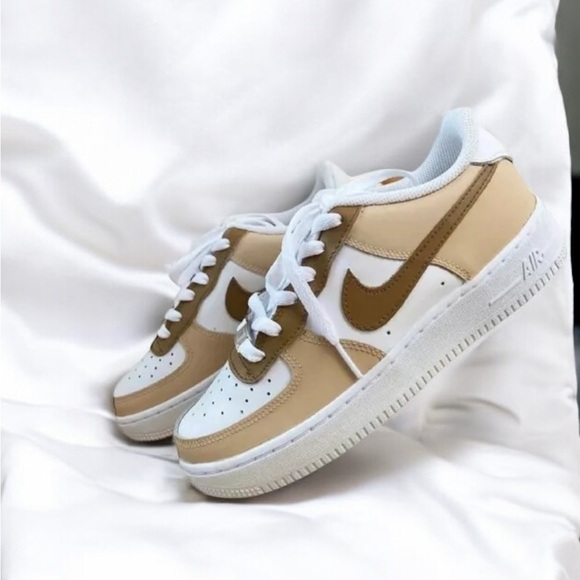 tan nike air force 1 low custom